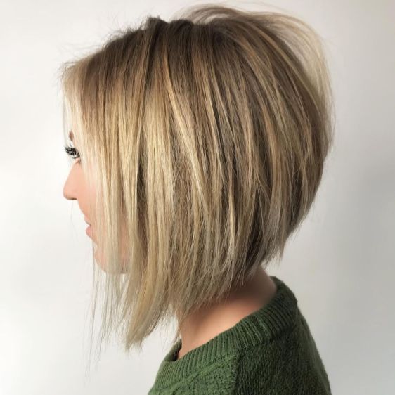Wispy Stacked Bob For Straight Hair