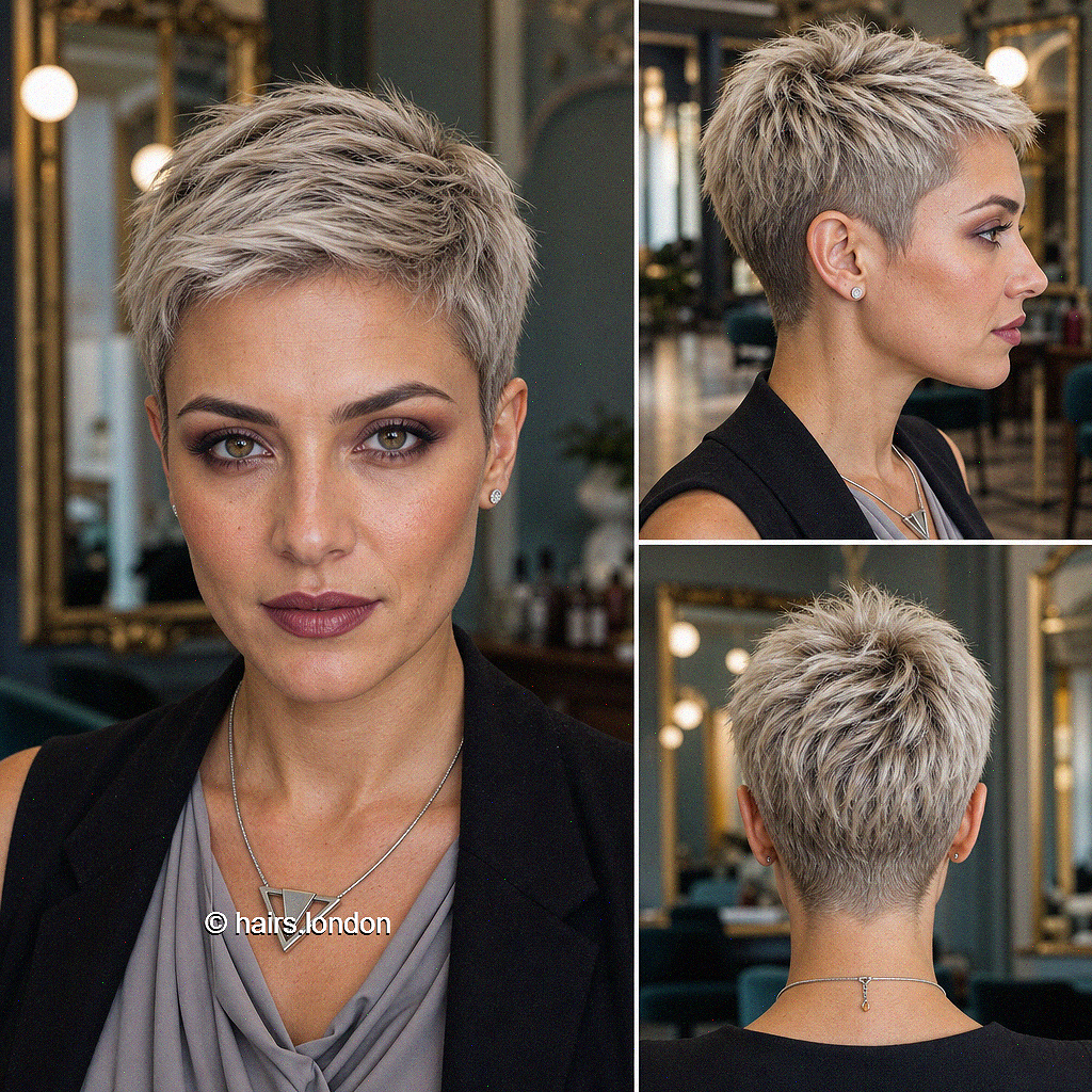 107 Super Cute Short Pixie Cuts for Your New Look Frosted Silver Blonde Hair
