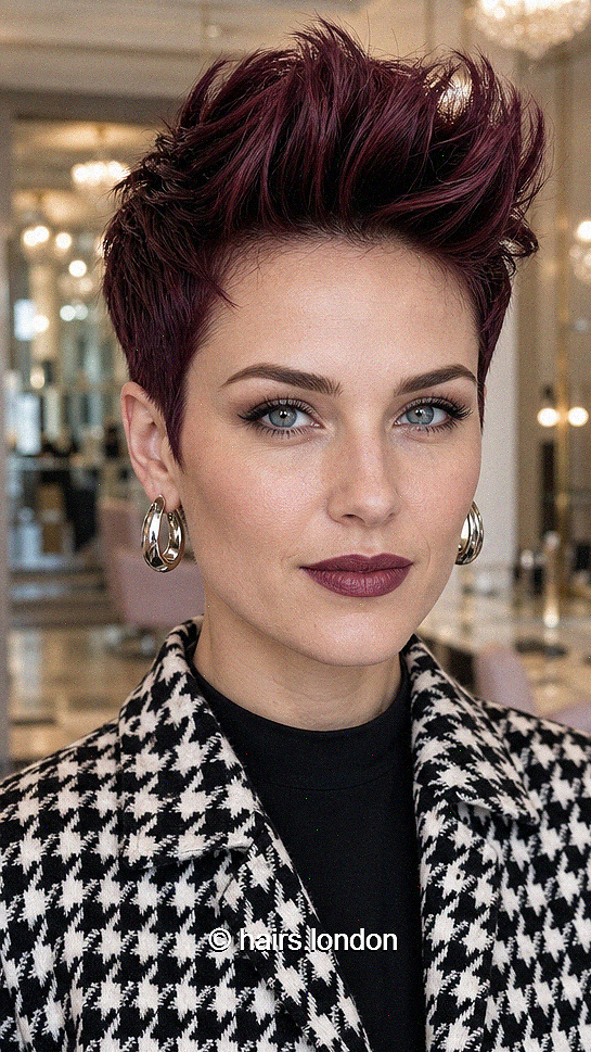 107 Super Cute Short Pixie Cuts for Your New Look Midnight Plum Burgundy Hair