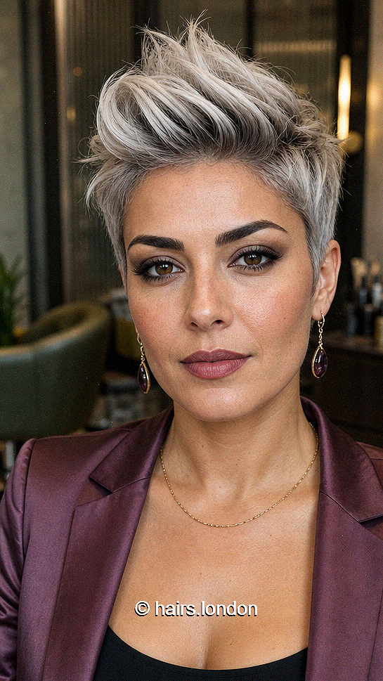 107 Super Cute Short Pixie Cuts for Your New Look Frosted Champagne Silver Hair