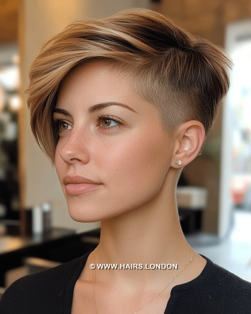 Warm Honey Blonde Pixie Hair