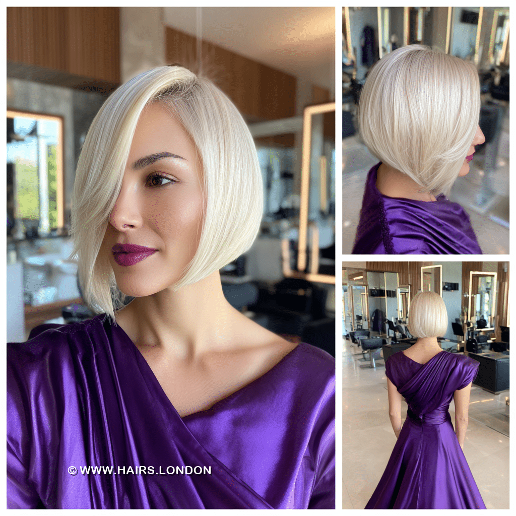 Silky Ice Platinum Bob Hair