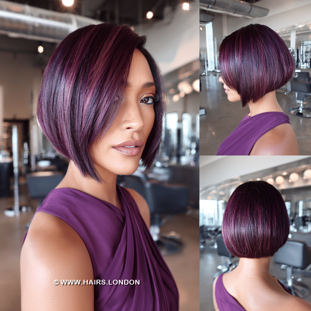 Deep Plum Burgundy Bob Hair