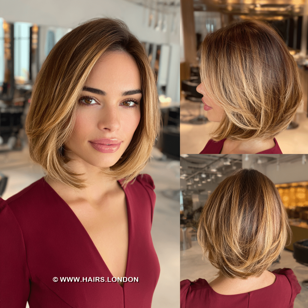 Warm Honey Bronde Bob Hair