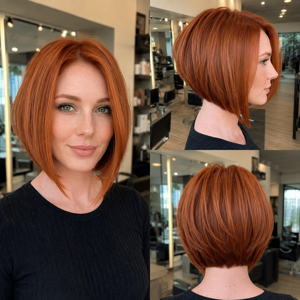 Cinnamon Copper A-Line Bob Hair