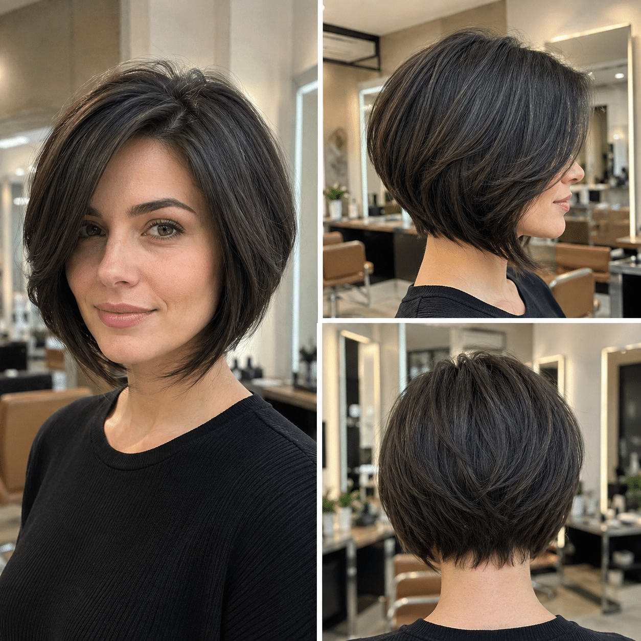 Espresso Mocha Layered Bob Hair