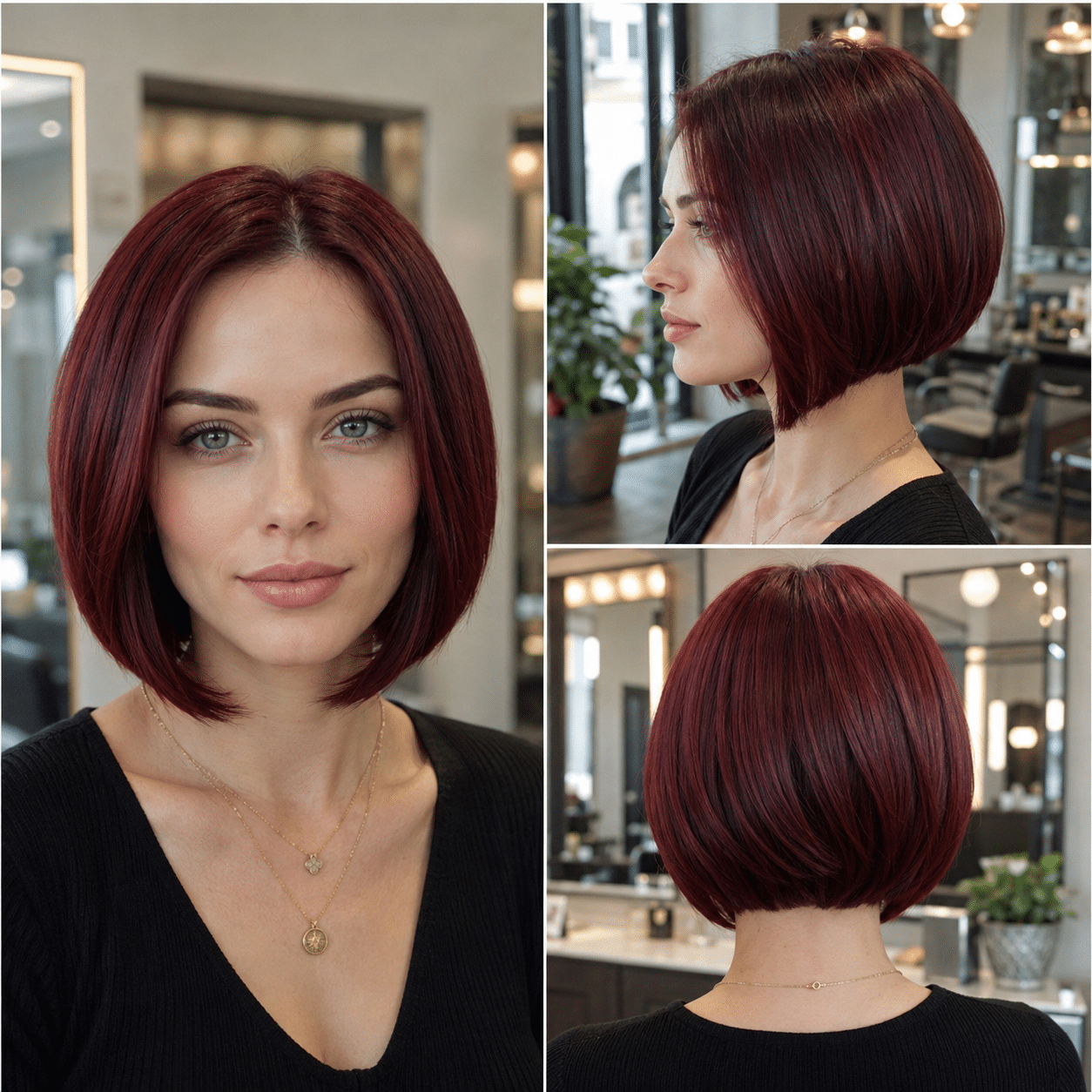 Black Cherry Velvet Bob Hair