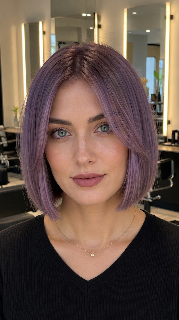 57 Cute Short Bob Haircuts & Hairstyles for Women in 2026 Dusty Lavender Hair