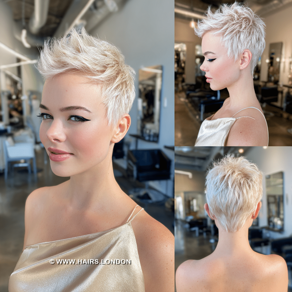 Frosted Platinum Pixie Hair
