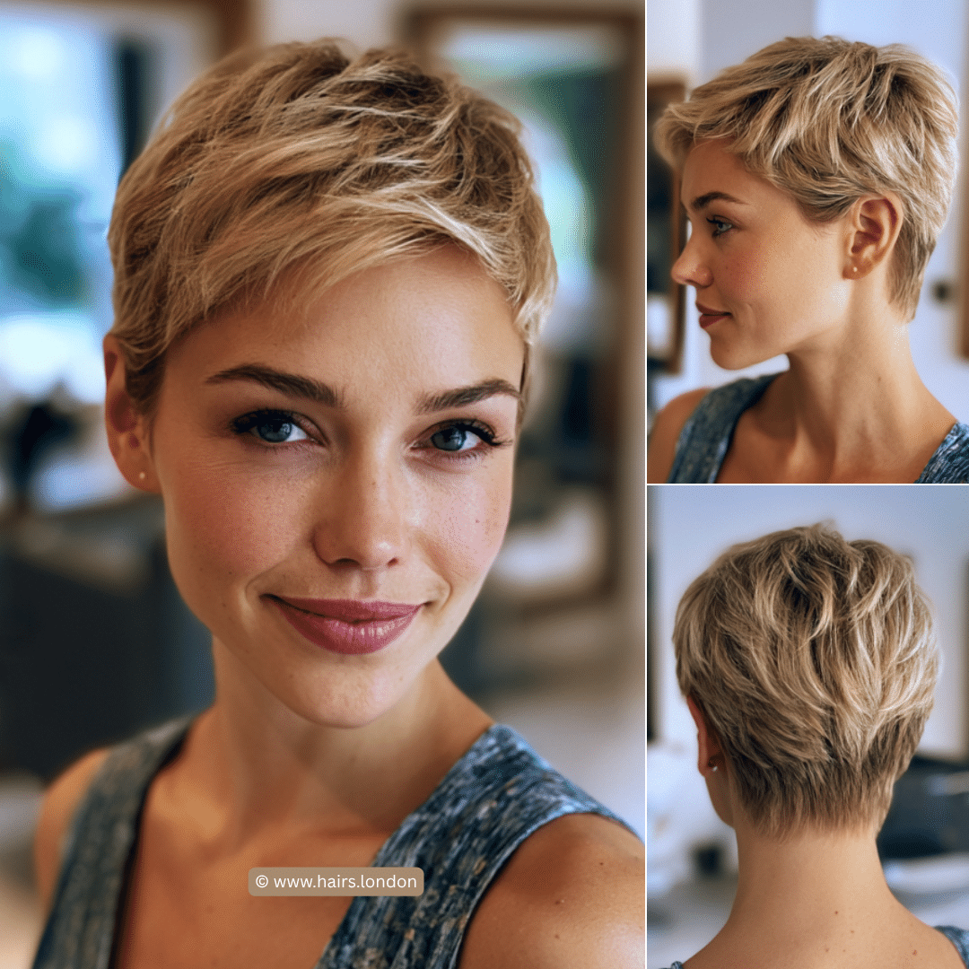 Sandy Beige Blonde Pixie Hair