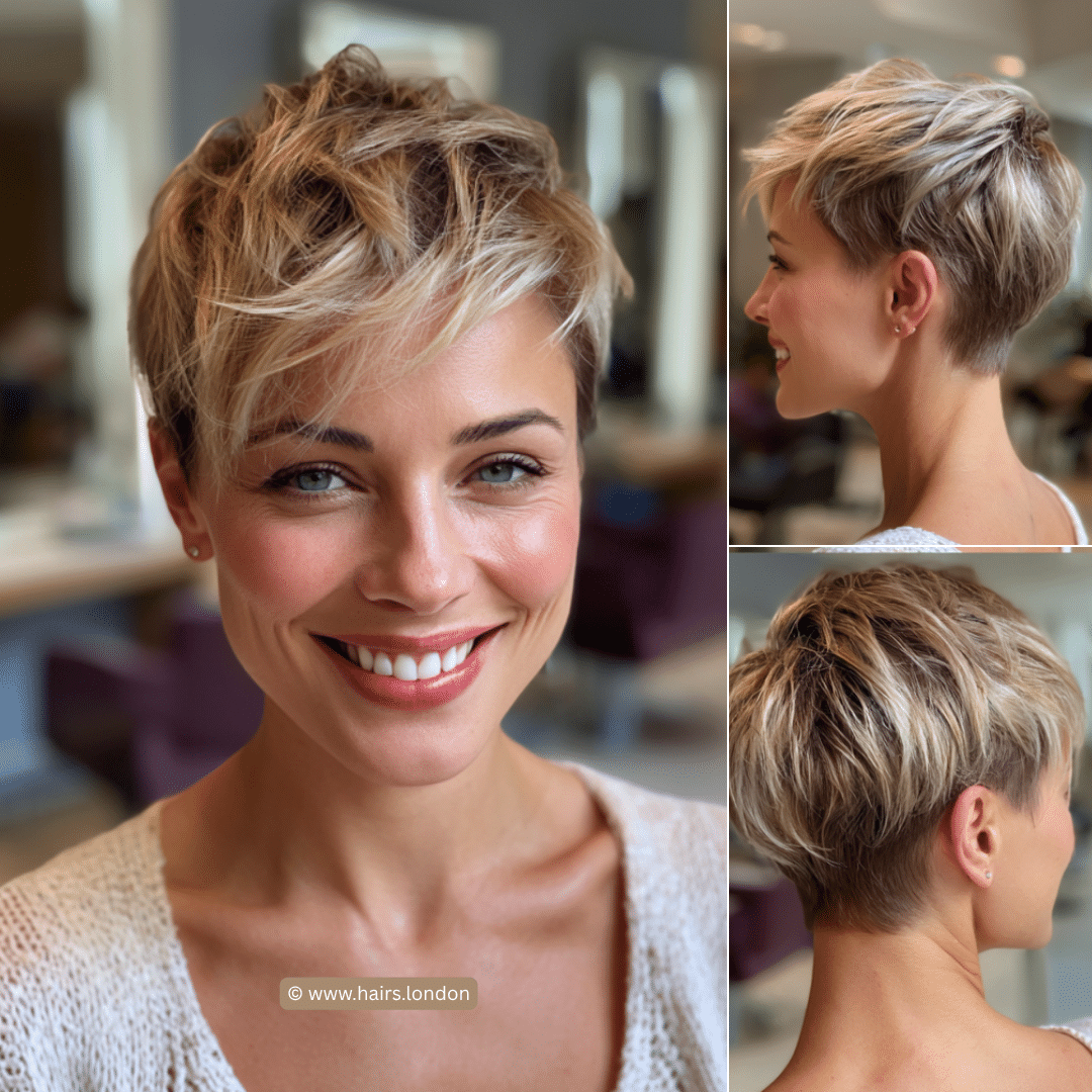 Soft Champagne Blonde Pixie Hair