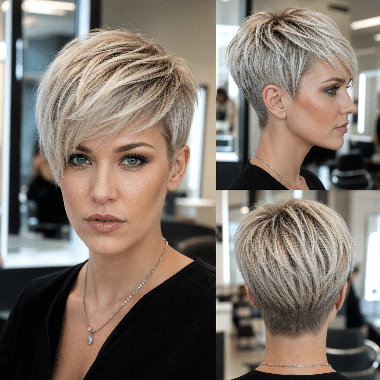 Frosted Champagne Pixie Hair