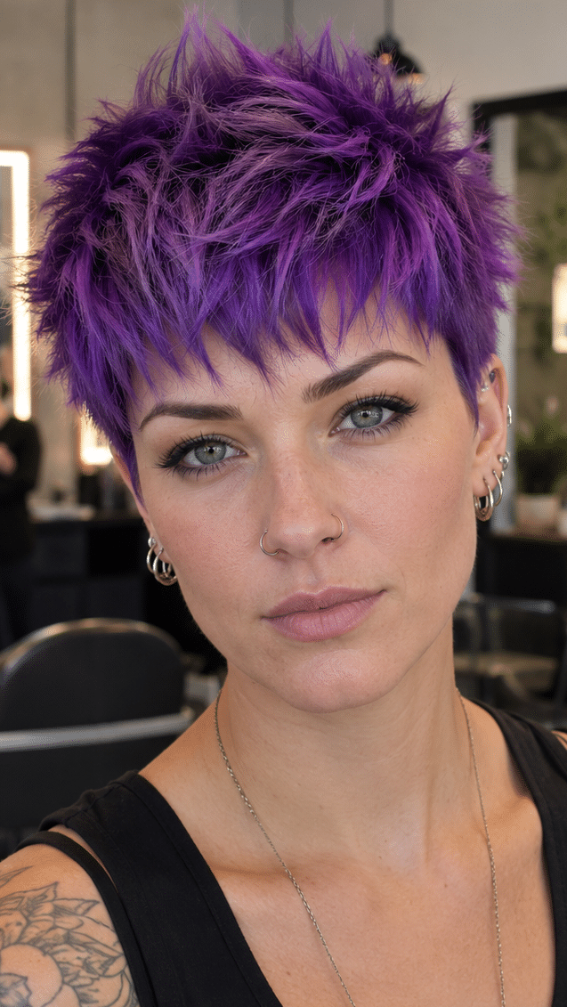 Electric Amethyst Pixie Hair