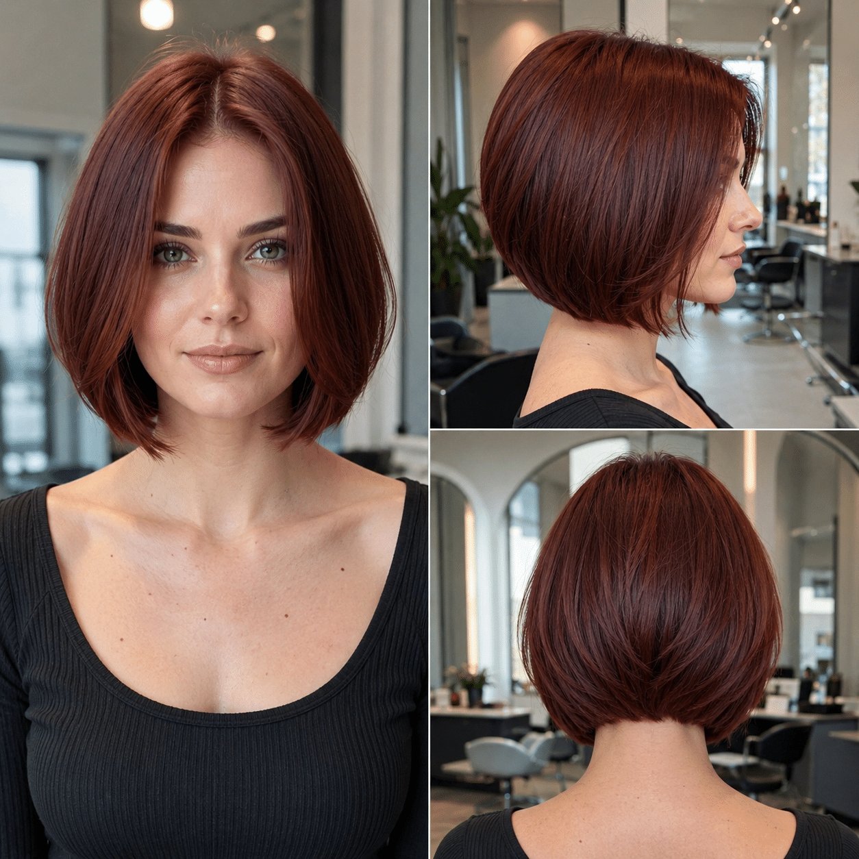 Mahogany Cherry Soft Bob Hair