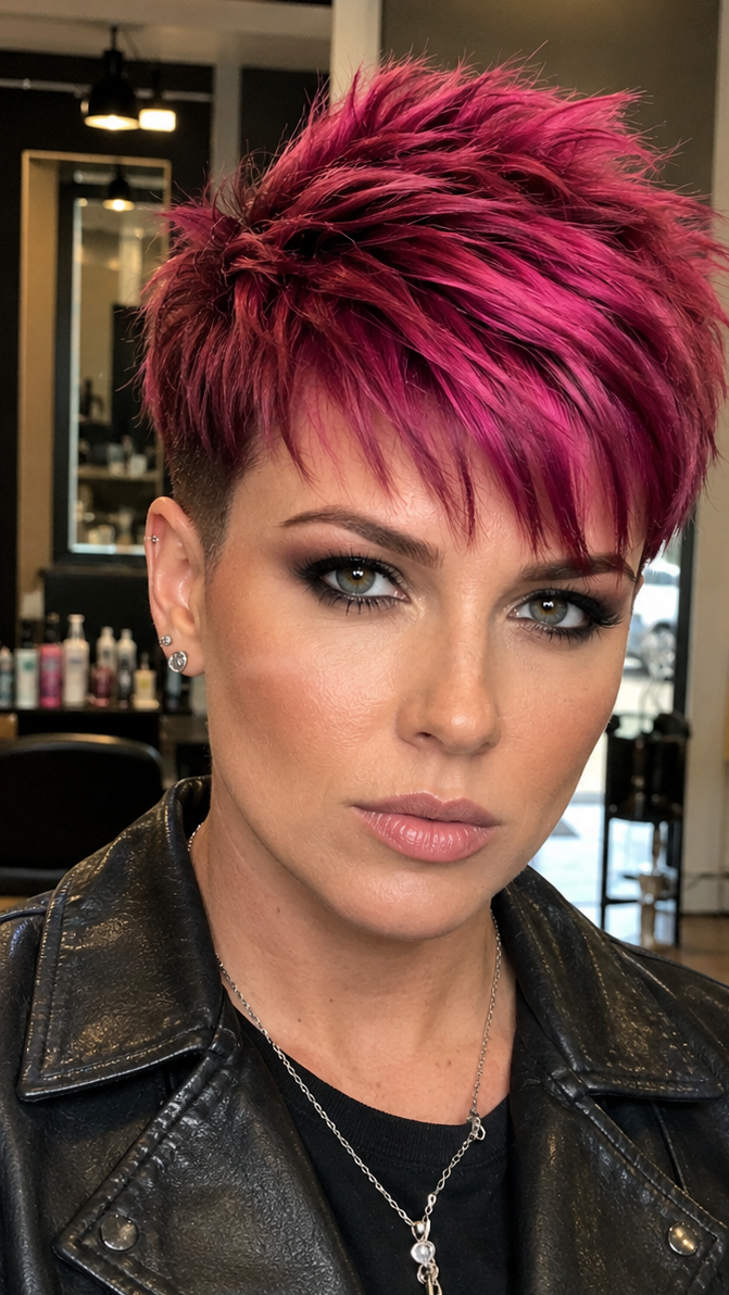 73 Images to Choose a Cool Choppy Pixie Haircut Electric Fuchsia Pixie Hair