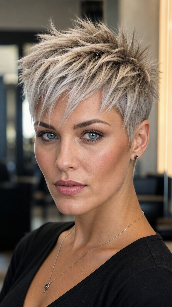 73 Images to Choose a Cool Choppy Pixie Haircut Icy Silver Champagne Hair