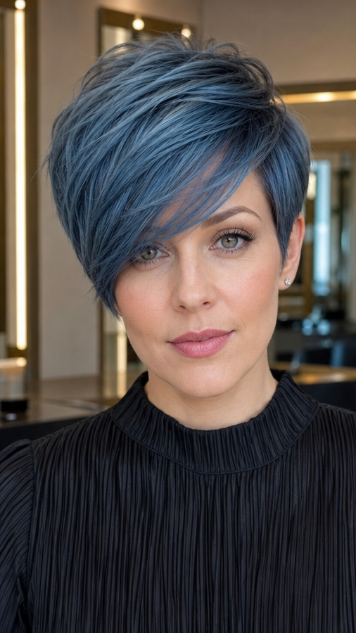 Steel Slate Blue Hair