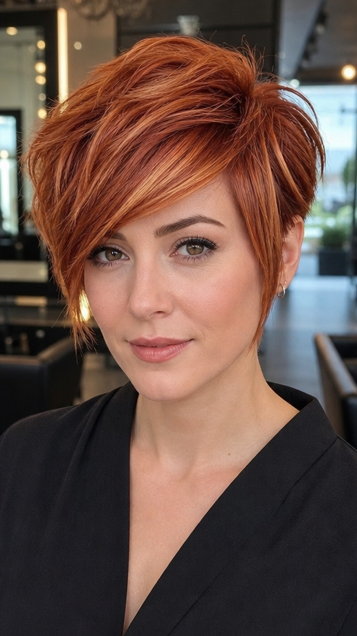 73 Images to Choose a Cool Choppy Pixie Haircut Burnished Copper Cinnamon Hair