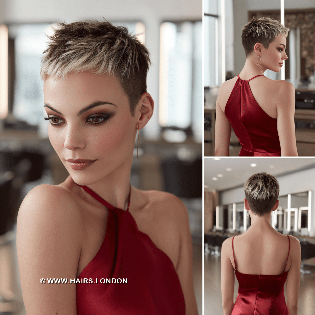 Smoky Espresso Blonde Pixie Hair