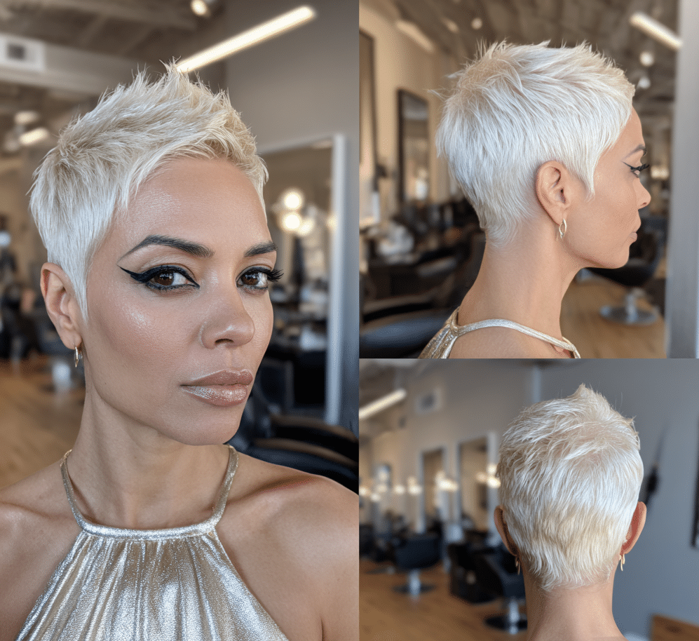 Icy Pearl Platinum Pixie Hair
