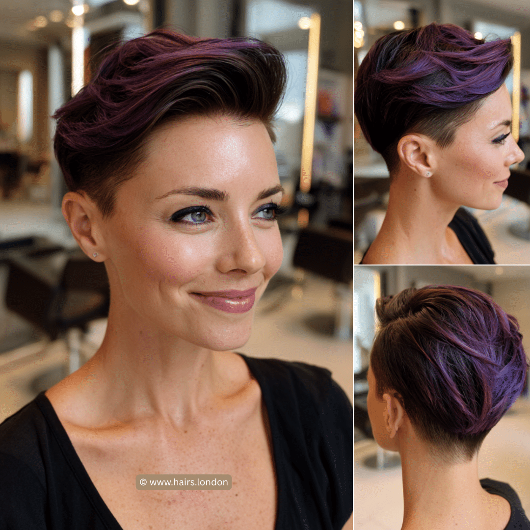 Deep Plum Violet Pixie Hair