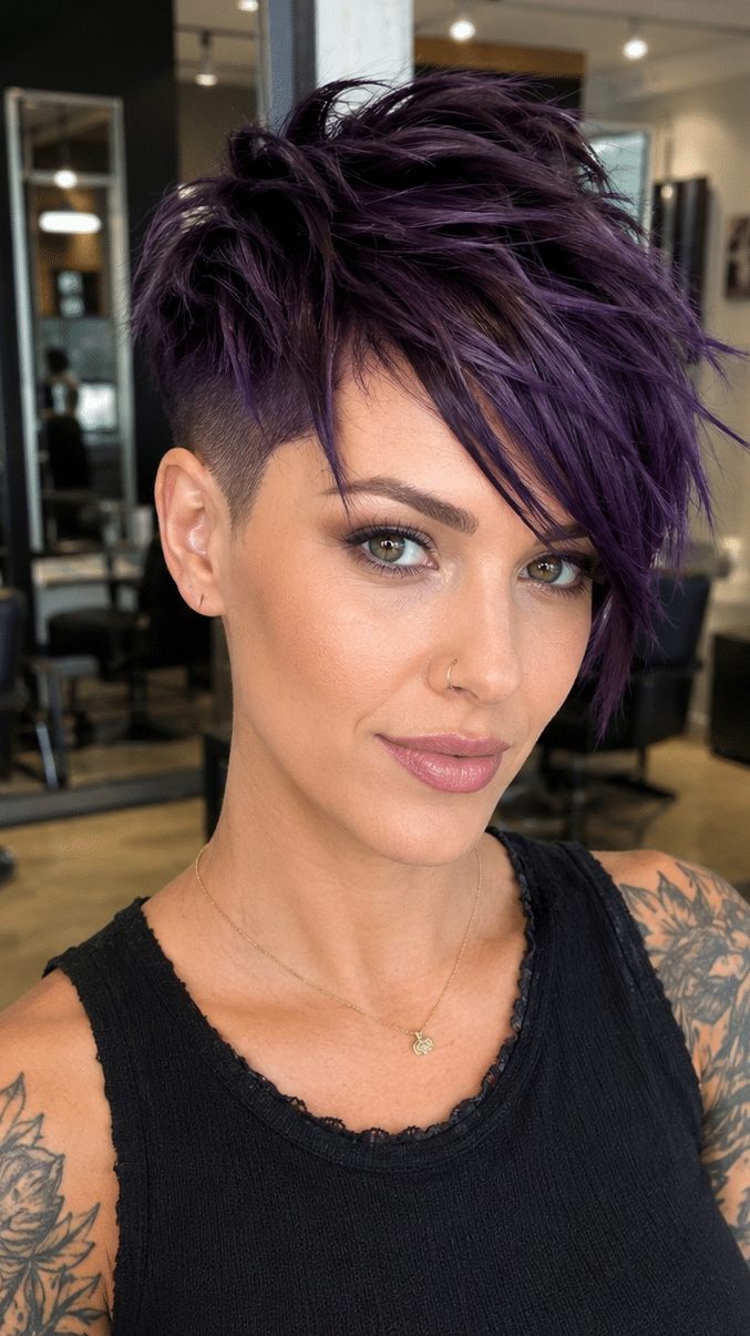 Midnight Violet Pixie Hair