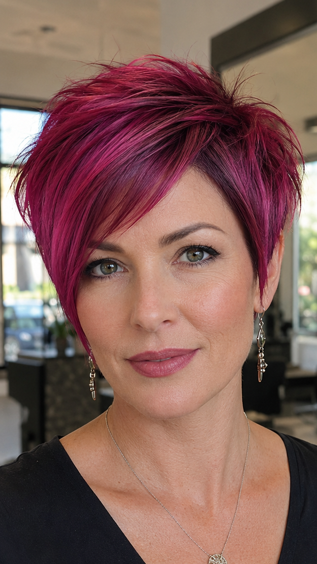 89 Super Cute Short Pixie Cuts for Your New Look Raspberry Velvet Pixie Hair