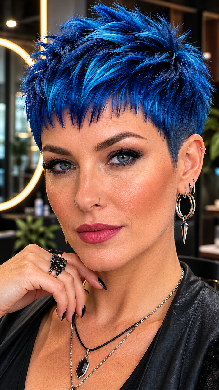 89 Super Cute Short Pixie Cuts for Your New Look Electric Sapphire Hair