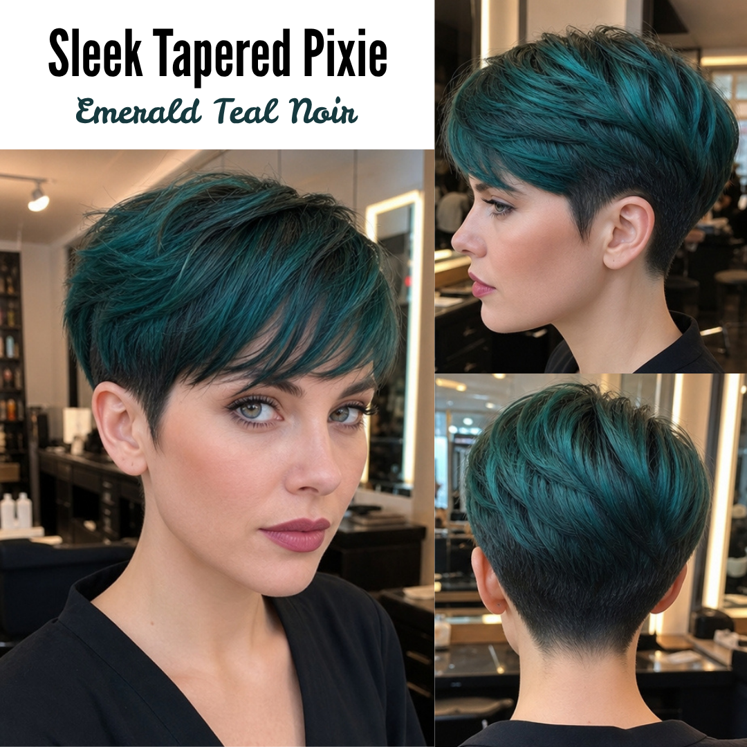 98 Super Cute Short Pixie Cuts for Your New Look Emerald Teal Noir Hair