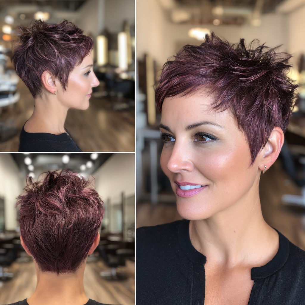 Berry Plum Pixie Hair
