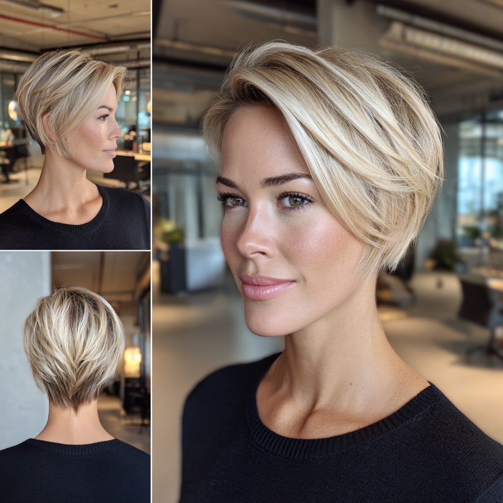 Champagne Blonde Pixie Hair