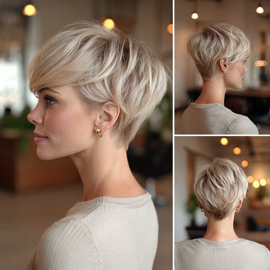 Choppy Platinum Pixie Hair