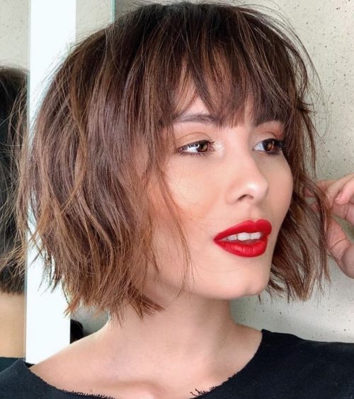 47 New Short Hair with Bangs Ideas and Hairstyles for 2024