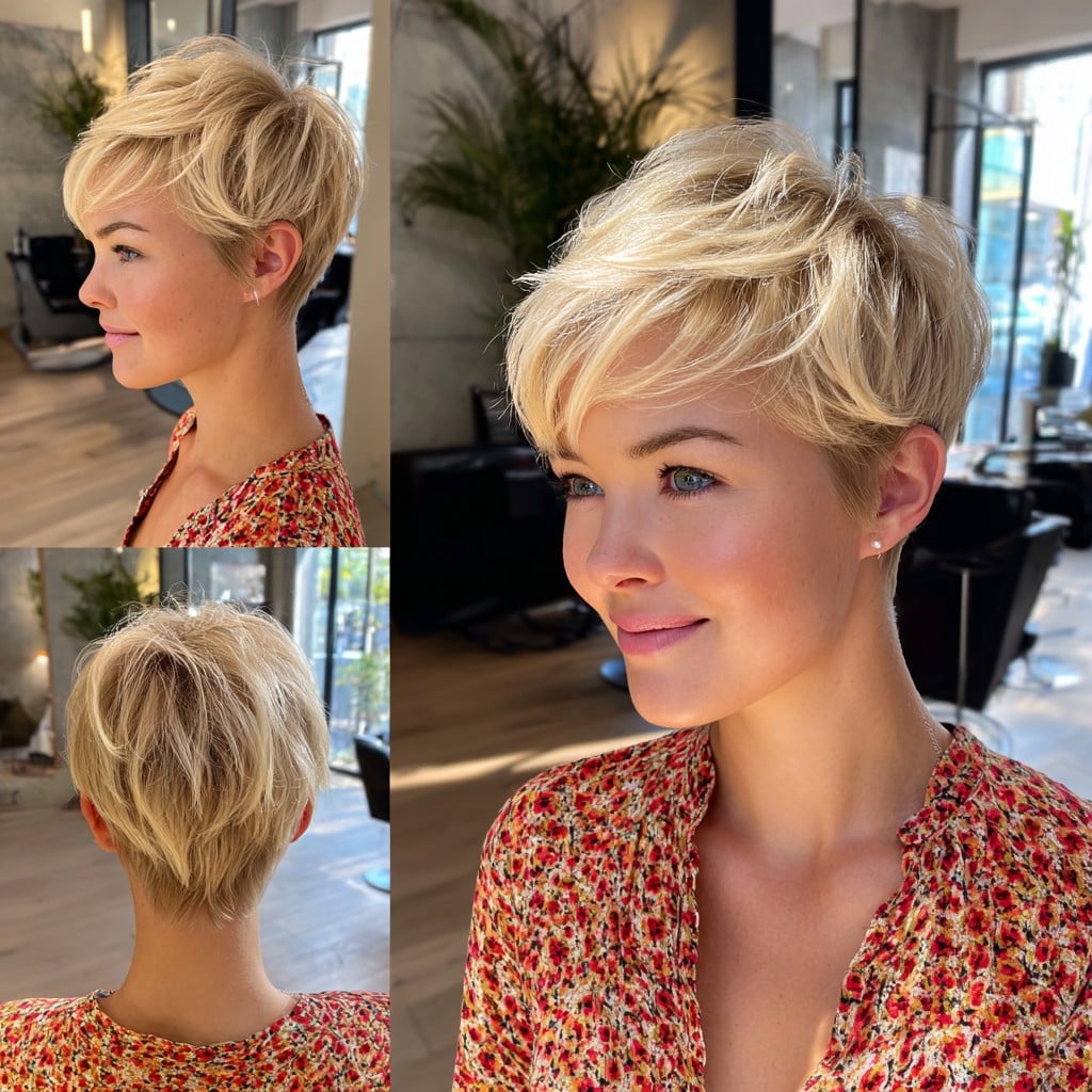 Golden Blonde Pixie Hair