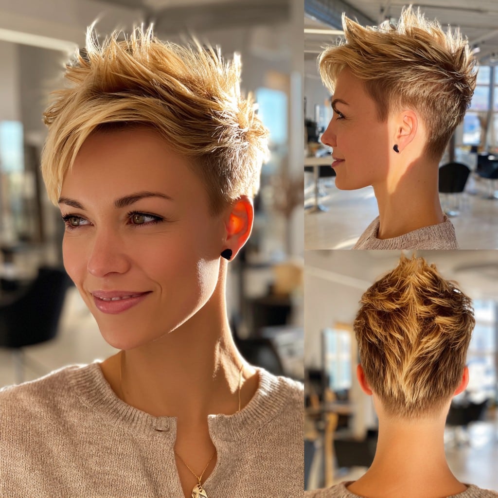Golden Spiky Pixie Hair
