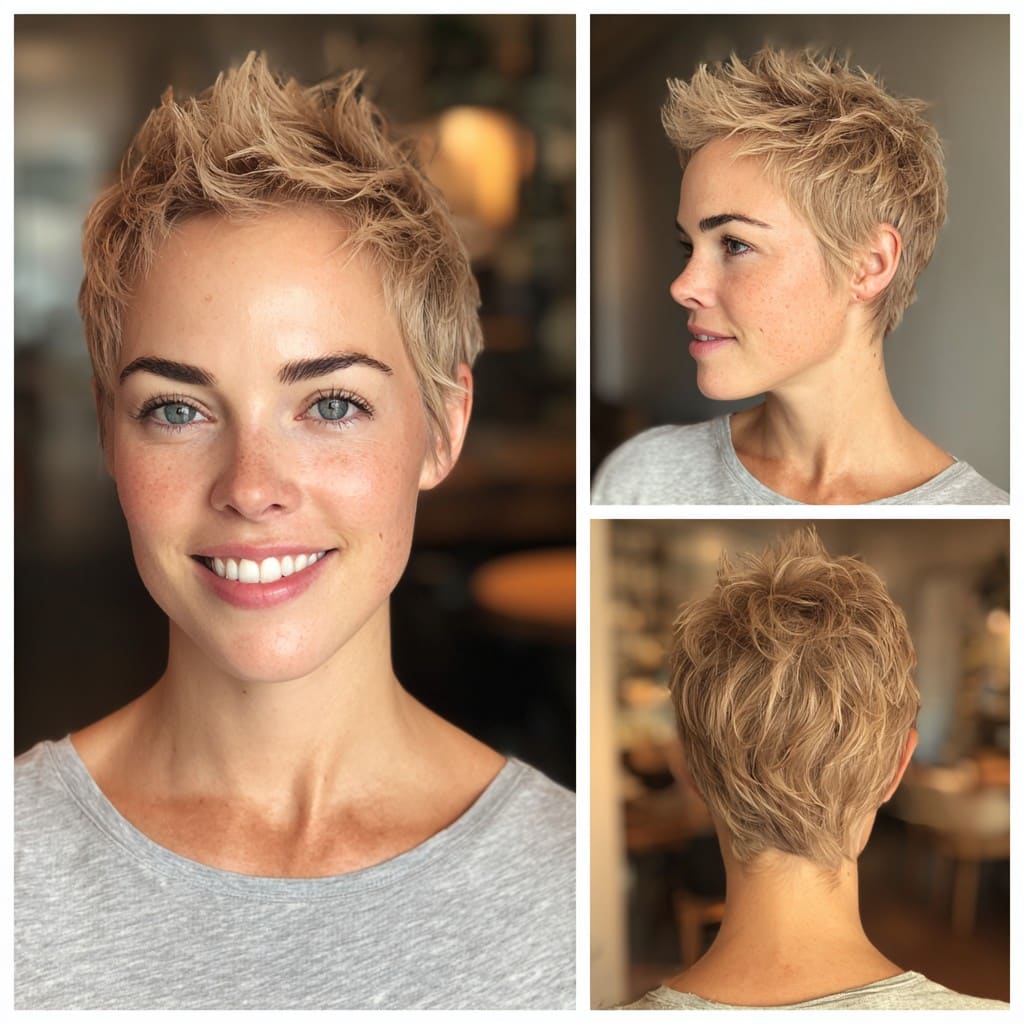 Honey Blonde Pixie Hair