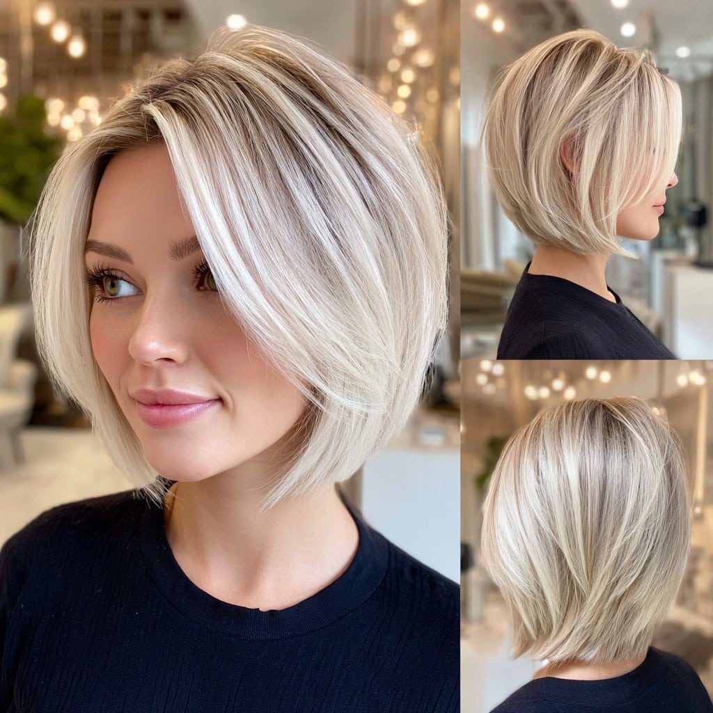 Icy Blonde Bob Hair