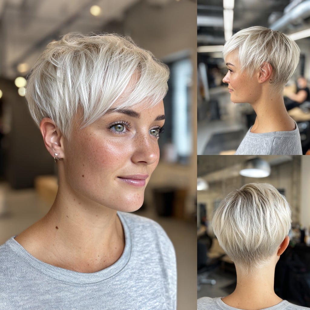 Platinum Frost Pixie Hair