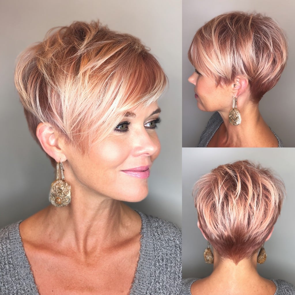 Rose Gold Pixie Hair