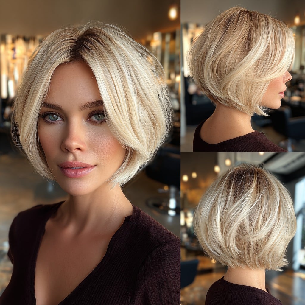 Soft Creamy Blonde Bob Hair