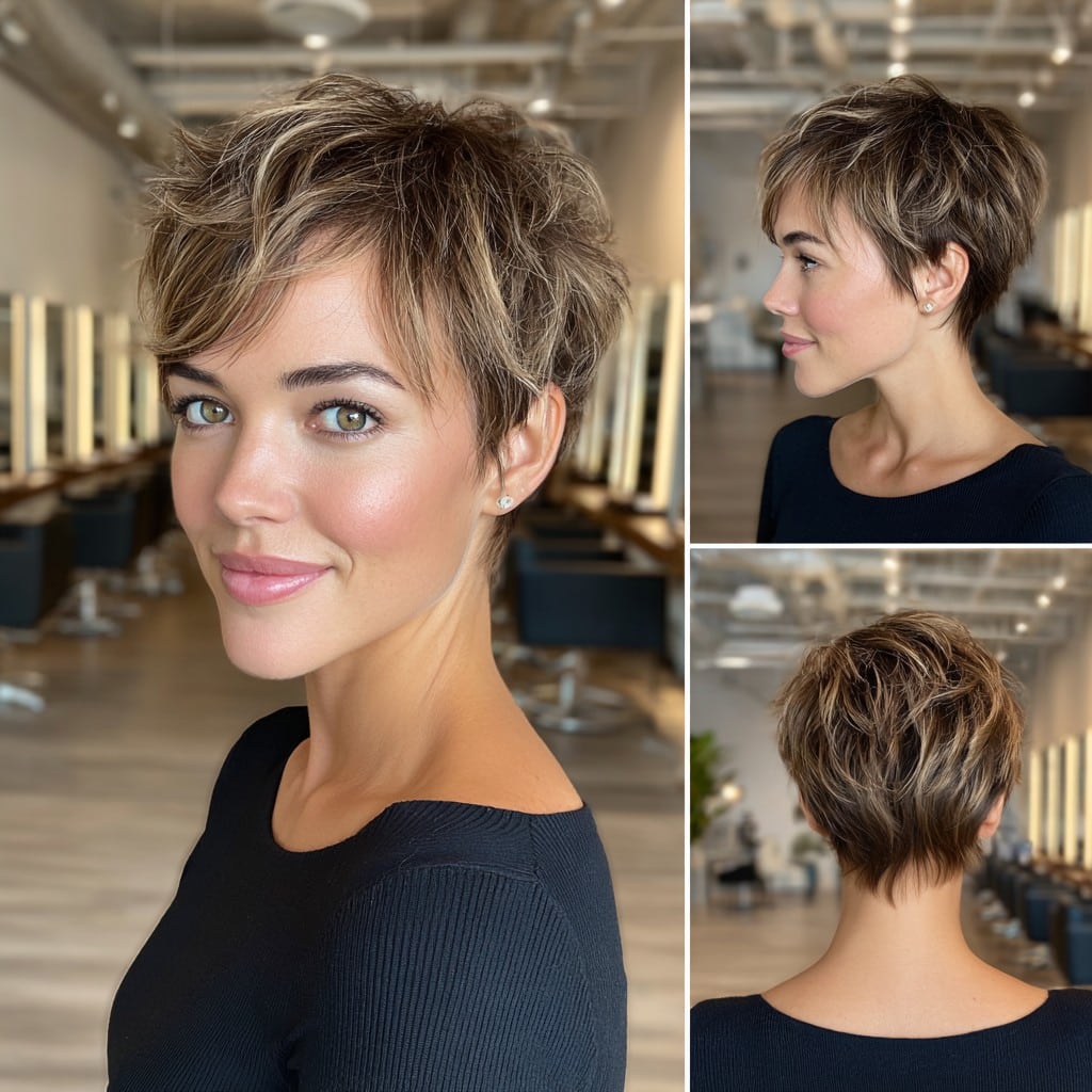 Sun-Kissed Bronde Pixie Hair