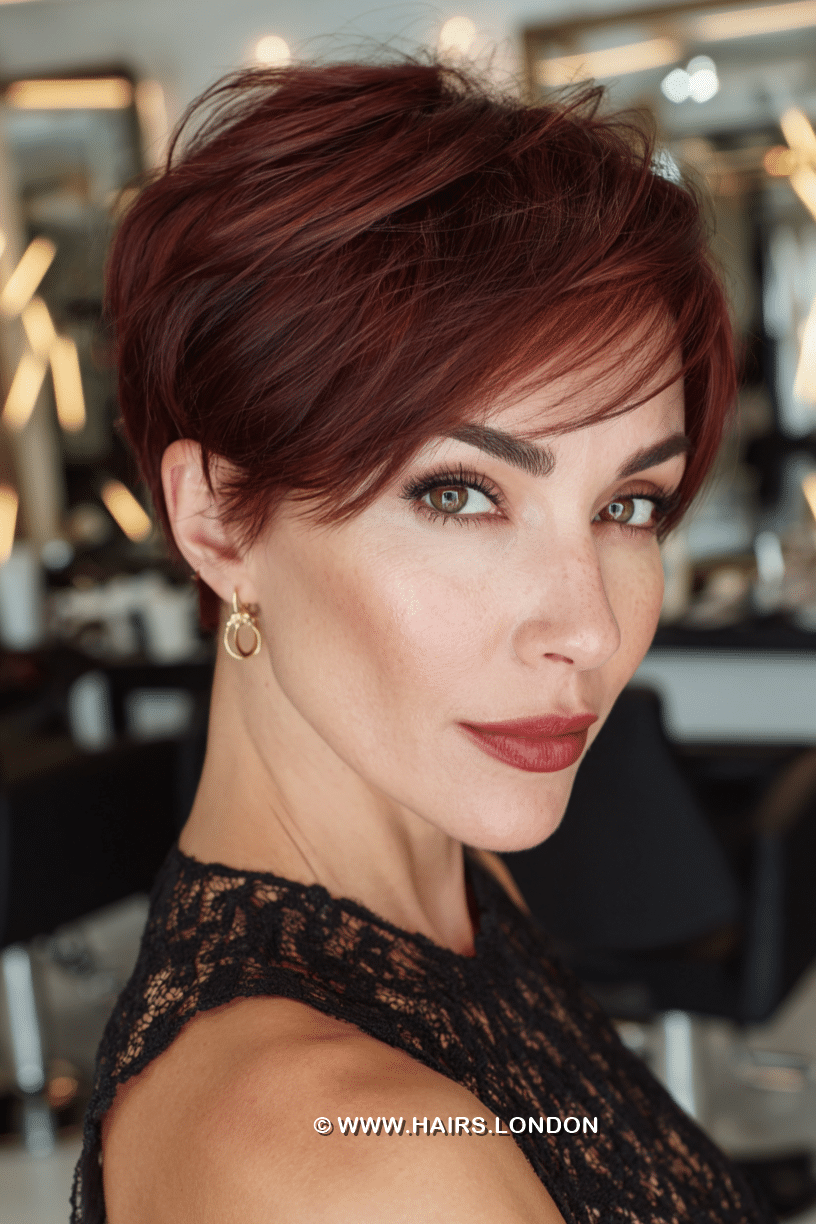 Velvety Auburn Burgundy Hair