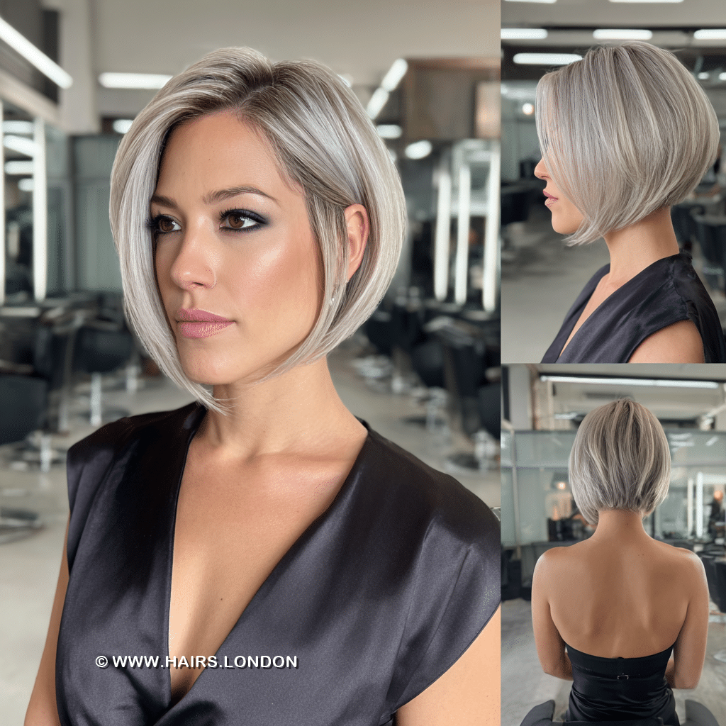 Icy Silver Blonde Bob Hair