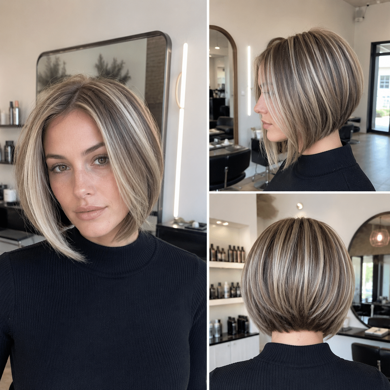 Pearl Beige Melt Bob Hair