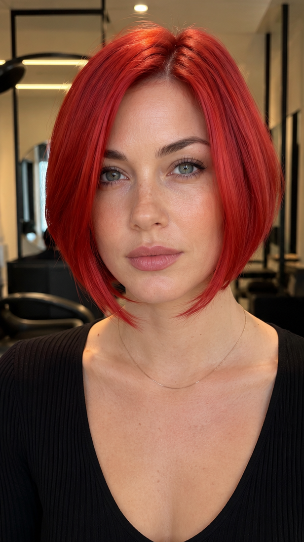 46 New Layered Bob Hairstyles Ideas For Women 2026 Scarlet Ember Glow Hair