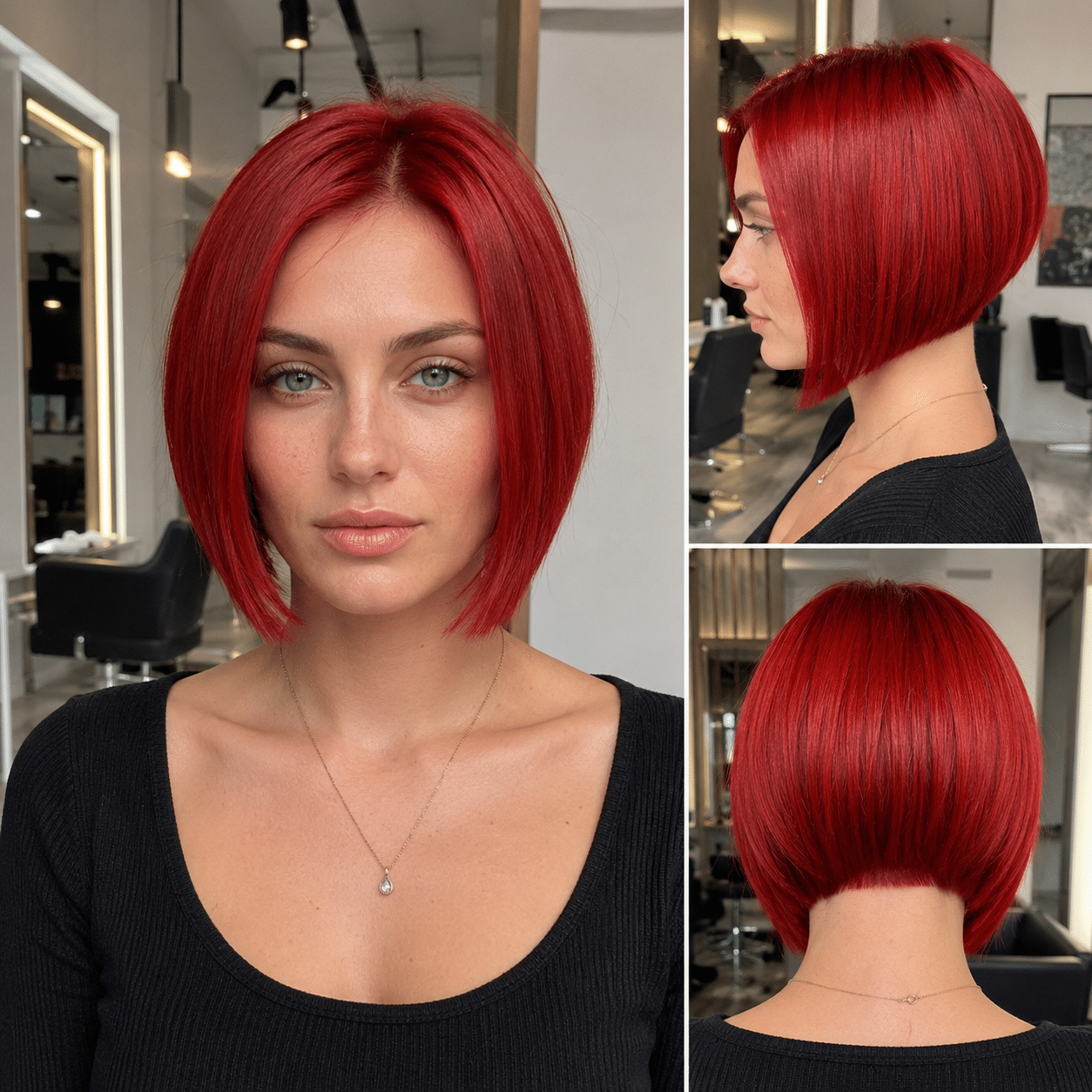 Cherry Velvet Blunt Bob Hair