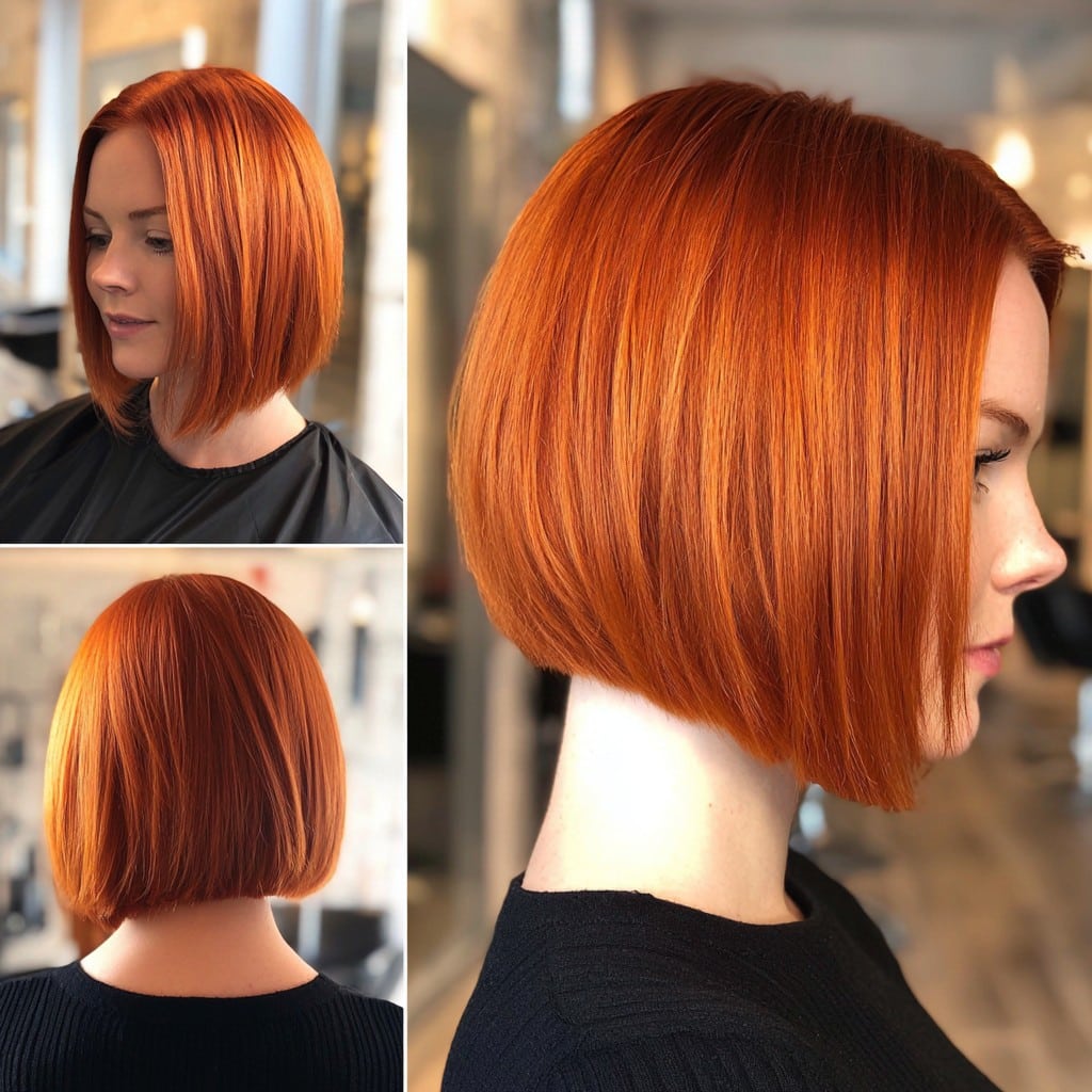 Vibrant Copper Bob Hair