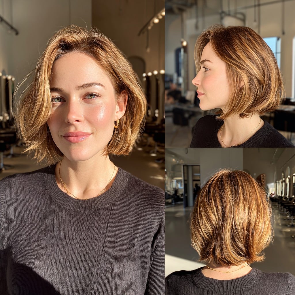 Honey Brown Bob Hair