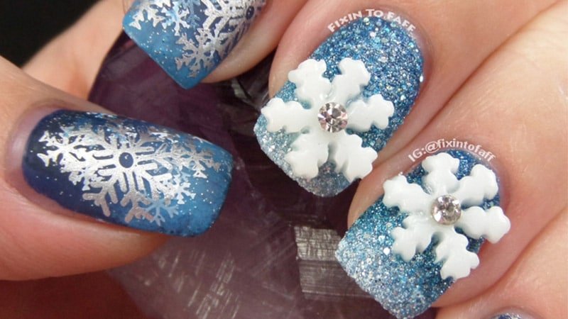 3d Snowflake Nails