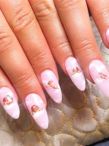 Angels-in-the-Pink-Sky-Nail-Art